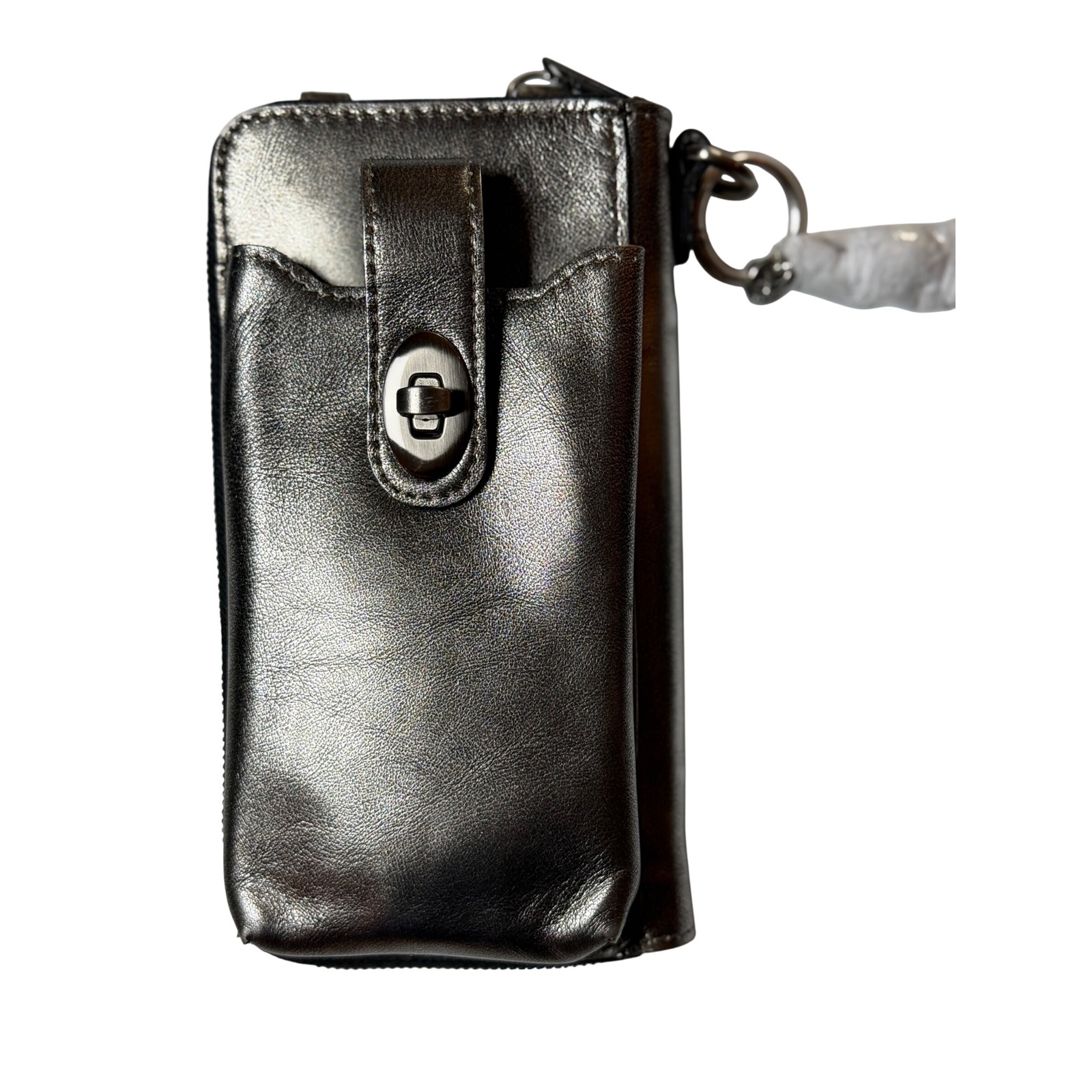 Patricia Nash Amalia Leather Phone Crossbody Wallet Antique Platinum Metallic Os